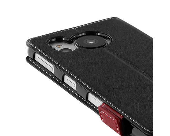 AQUOS sense7 plus 軽量PUレザーフラップケース「Twoal」 ブラック 5