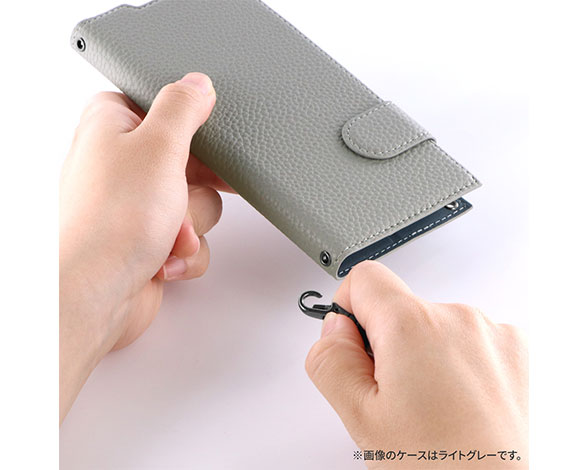 AQUOS sense7 SH-53C/SHG10 ショルダーストラップ付きPUレザーフラップケース「STTACH」 グレージュ 5