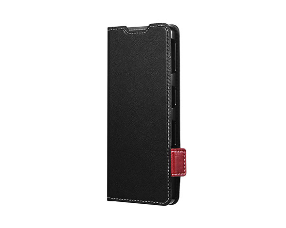 AQUOS sense7 SH-53C/SHG10 軽量PUレザーフラップケース「Twoal」 ブラック
