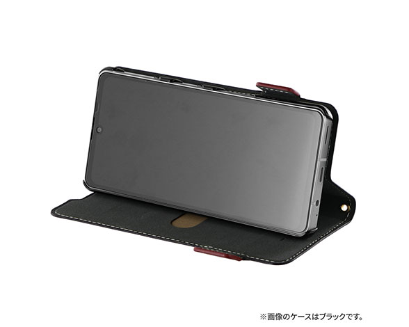 AQUOS sense7 SH-53C/SHG10 軽量PUレザーフラップケース「Twoal」 レッド 2