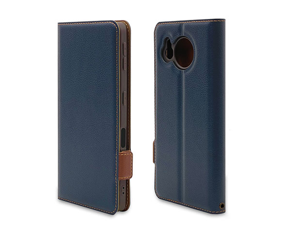 AQUOS sense7 plus 専用ケース 薄型サイドマグネット手帳 横型 NV×BR