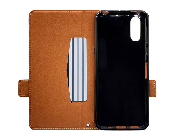 BASIO active/active2 SHG09/SHG12/シンプルスマホ7/シンプルスマホ6 専用ケース 薄型サイドマグネット手帳 横型 BK×DBR 2