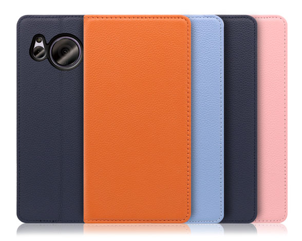 「Pastel Series」AQUOS AQUOS sense7 plus用 本革なのにお手入れ不要 手帳型スマホケース