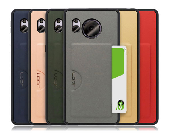 「Skin Slim-Slot Series」AQUOS AQUOS sense7 plus用 背面ポケット付き 上質PUレザー仕様 背面型ケース