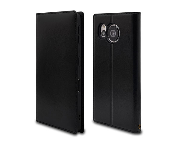 AQUOS sense7 専用ケース UTILE 薄型フリップ手帳 横型 BK