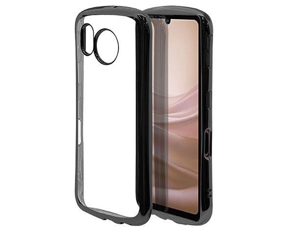 AQUOS sense7 専用ケース curve ソフトケース TPUメタルフレーム ブラック