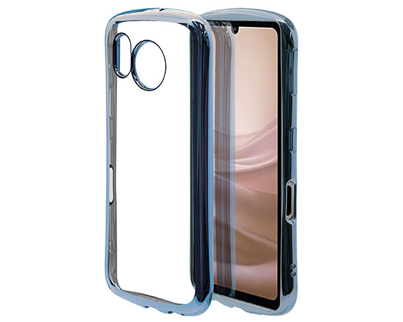 AQUOS sense7 専用ケース curve ソフトケース TPUメタルフレーム ブルー