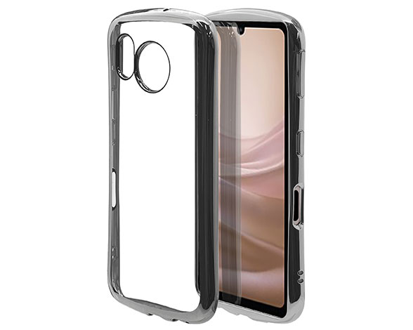 AQUOS sense7 専用ケース curve ソフトケース TPUメタルフレーム シルバー