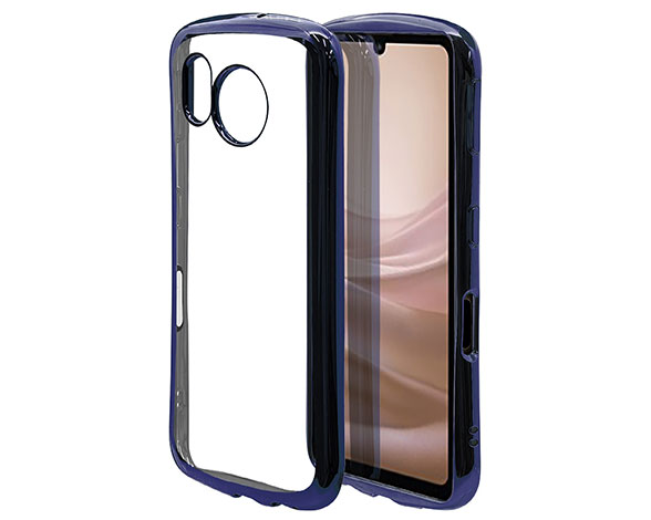 AQUOS sense7 専用ケース curve ソフトケース TPUメタルフレーム ネイビー
