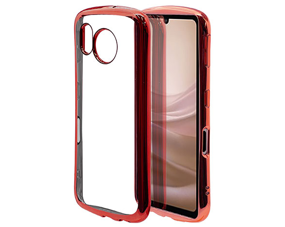 AQUOS sense7 専用ケース curve ソフトケース TPUメタルフレーム レッド