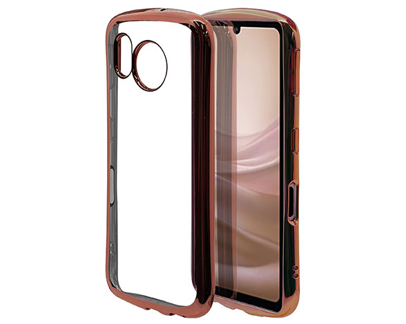 AQUOS sense7 専用ケース curve ソフトケース TPUメタルフレーム ブラウン