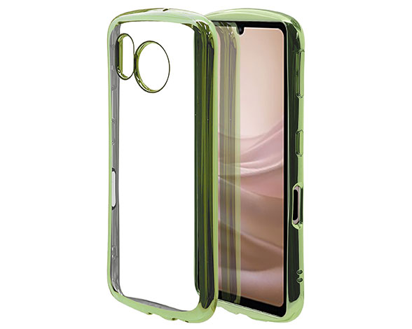 AQUOS sense7 専用ケース curve ソフトケース TPUメタルフレーム グリーン