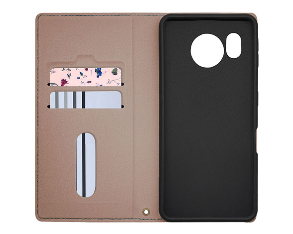 AQUOS sense7 専用ケース UTILE lychee 薄型フリップ手帳 横型 NV 2