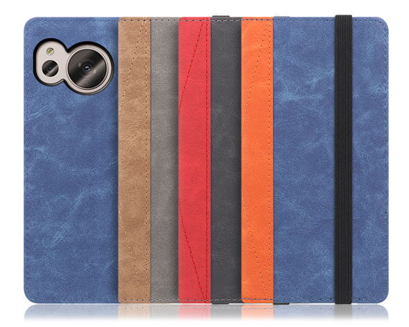 「Retro Series」AQUOS AQUOS sense7用 バイカラー×レトロ　多収納ポケット付き 手帳型スマホケース