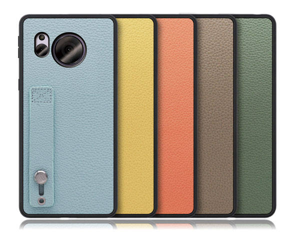 「Hold-Shell Series」AQUOS AQUOS sense7用 背面ベルト付き 厳選本革仕様 背面型ケース