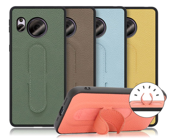 「Hold Stand Series」AQUOS AQUOS sense7用 可変スタンド付き 厳選本革使用 背面型ケース