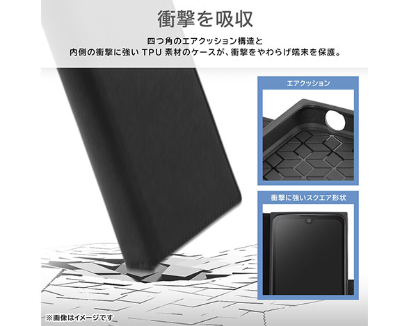 AQUOS wish3 耐衝撃 手帳型ﾚｻﾞｰｹｰｽ KAKU Durable 4