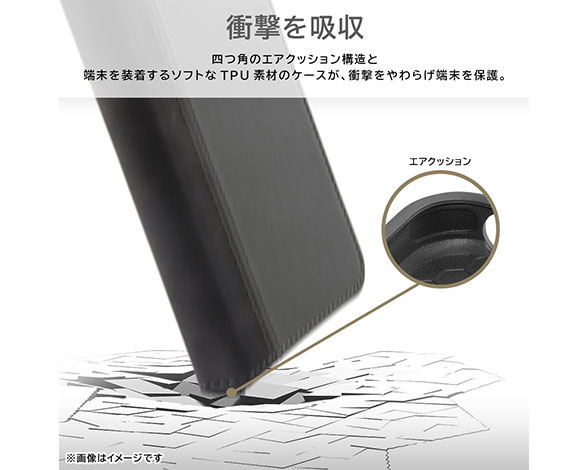 AQUOS wish3 耐衝撃 手帳型ﾚｻﾞｰｹｰｽ Noble 4