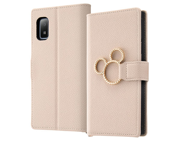 AQUOS wish3 『ﾃﾞｨｽﾞﾆｰｷｬﾗｸﾀｰ』/耐衝撃 手帳型ﾚｻﾞｰｹｰｽ KAKU Ring