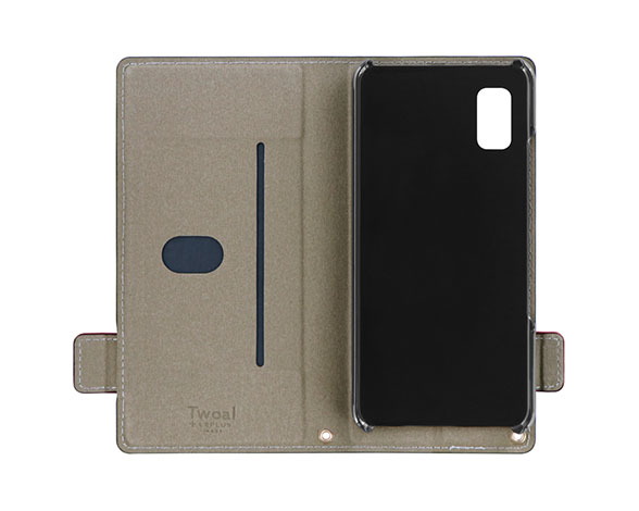 AQUOS wish3 SH-53D 薄型・軽量PUレザー手帳ケース 「Twoal W」 ネイビー 2