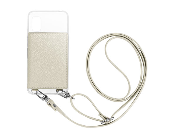 AQUOS wish3 SH-53D ショルダーストラップ付きレザーケース 「SHOULDER POCKET」 ホワイト