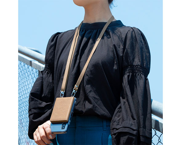AQUOS wish3 SH-53D ショルダーストラップ付きレザーケース 「SHOULDER POCKET」 ピンク 3