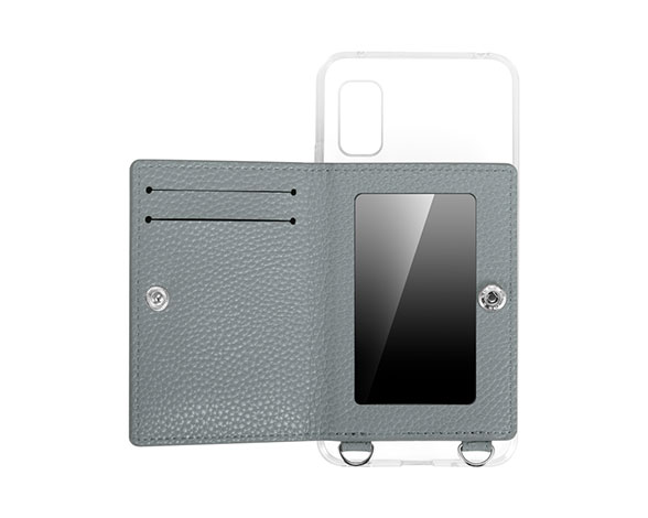 AQUOS wish3 SH-53D ショルダーストラップ付きレザーケース 「SHOULDER POCKET」 ブルー 2