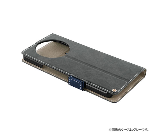 AQUOS R8 pro SH-51D 薄型・軽量PUレザー手帳ケース 「Twoal W」 グレー 3
