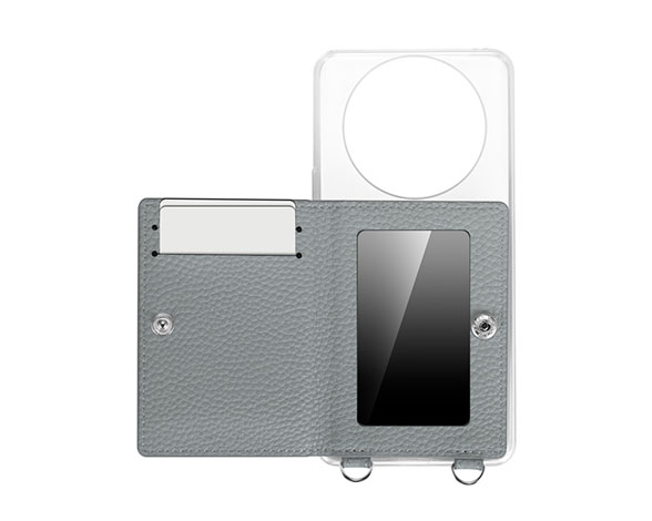 AQUOS R8 pro SH-51D ショルダーストラップ付きレザーケース 「SHOULDER POCKET」 ブルー 2