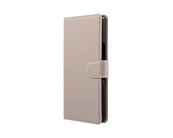 AQUOS R8 SH-52D 薄型・軽量PUレザー手帳ケース 「BOOK Slim」 グレージュ