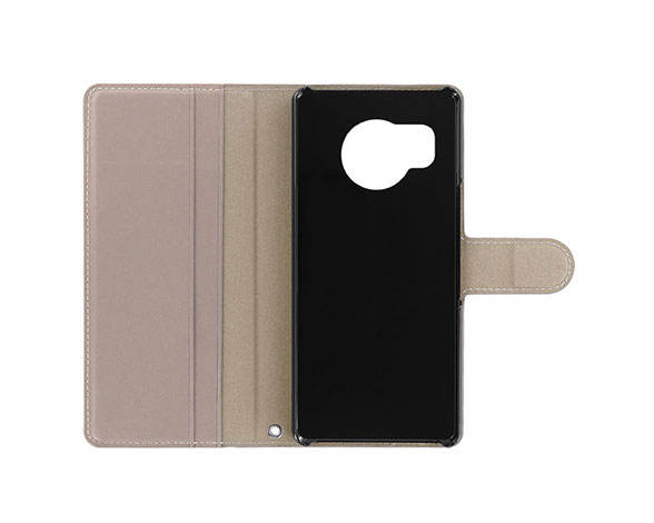 AQUOS R8 SH-52D 薄型・軽量PUレザー手帳ケース 「BOOK Slim」 グレージュ 2