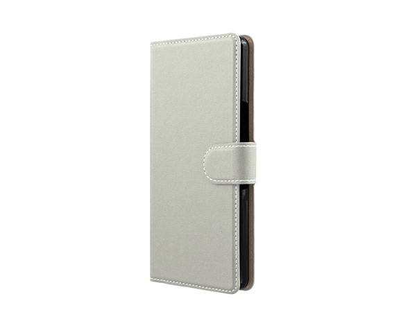 AQUOS R8 SH-52D 薄型・軽量PUレザー手帳ケース 「BOOK Slim」 ライトグレー