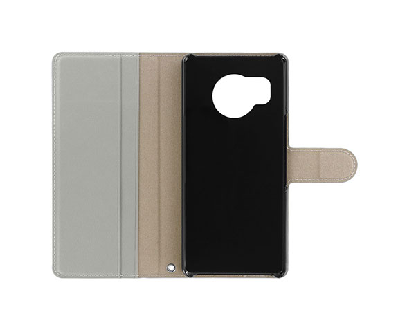 AQUOS R8 SH-52D 薄型・軽量PUレザー手帳ケース 「BOOK Slim」 ライトグレー 2