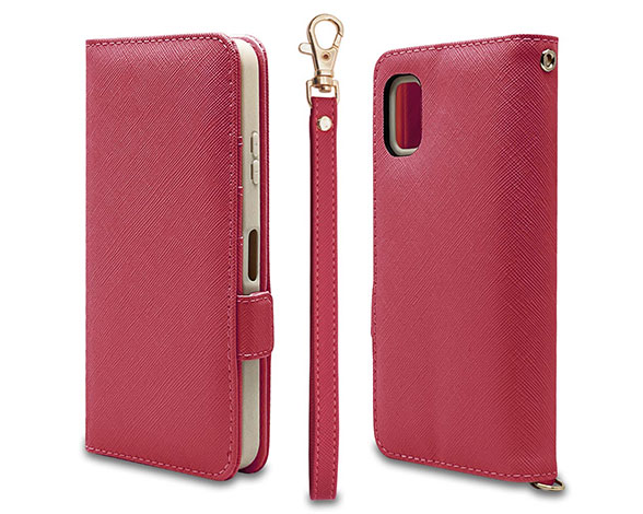 AQUOS wish3 専用ケース 手帳型 ハンドストラップ付き手帳 横型 MA