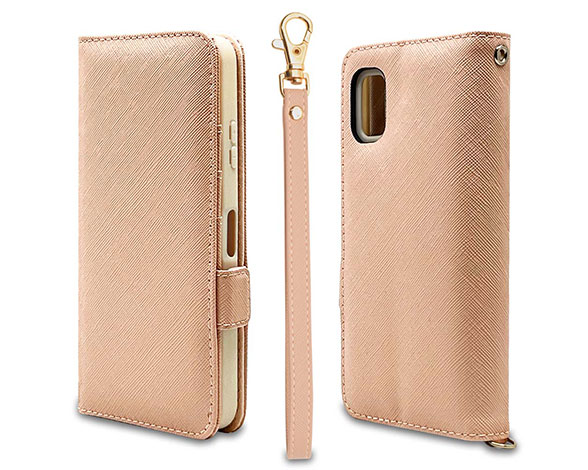 AQUOS wish3 専用ケース 手帳型 ハンドストラップ付き手帳 横型 BE