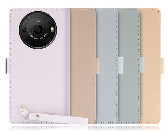 「Macaron Series」AQUOS R8 Pro用 側面マグネット固定タイプ 背面ベルト付き 手帳型スマホケース