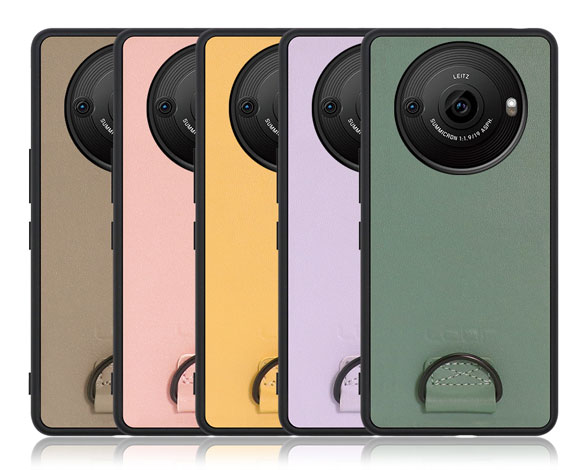 「Strap-Shell Series」AQUOS R8 Pro用 ネックストラップでアクティブに 厳選牛革なめし加工 背面型ケース