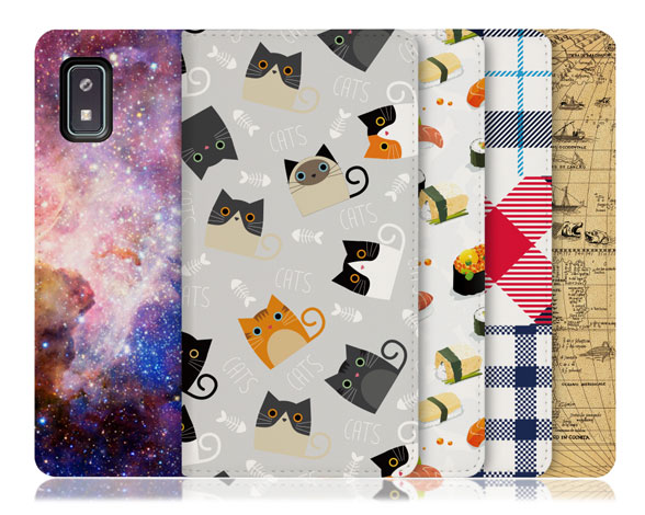 「Selfee Series」AQUOS wish3用 30種類以上の柄から選べる 手帳型スマホケース
