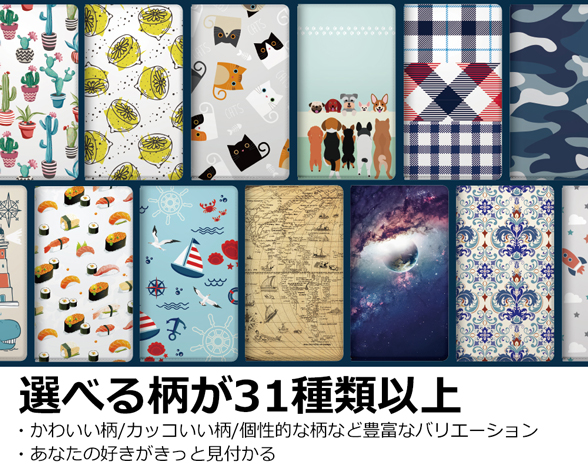「Selfee Series」AQUOS wish3用 30種類以上の柄から選べる 手帳型スマホケース 2