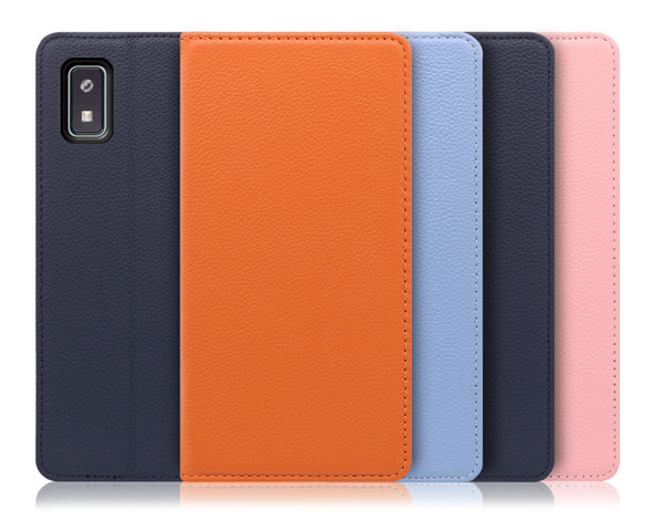 「Pastel Series」AQUOS wish3用 本革なのにお手入れ不要 手帳型スマホケース