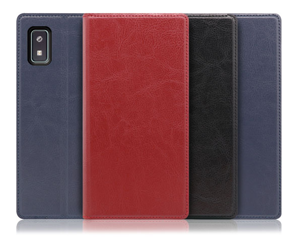 「Solid Series」AQUOS wish3用 革の個性を楽しむ 硬質本革仕様 手帳型スマホケース