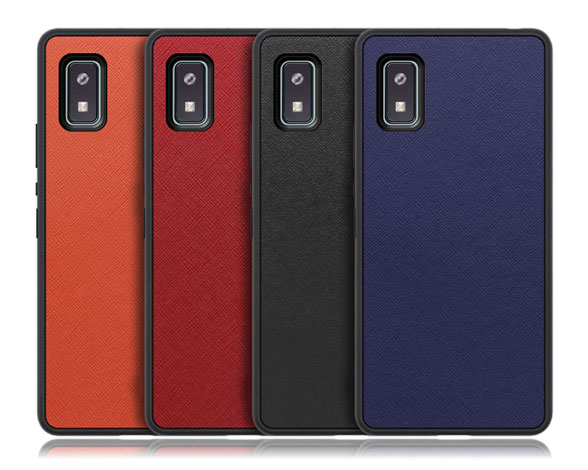 「Casual shell Series」AQUOS wish3用 薄くて軽い サフィアーノレザー風 背面型ケース