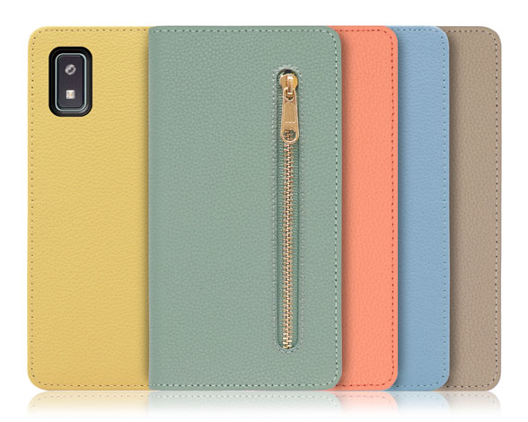 「Pocket Series」AQUOS wish3用 便利なファスナー付きポケット搭載 手帳型スマホケース