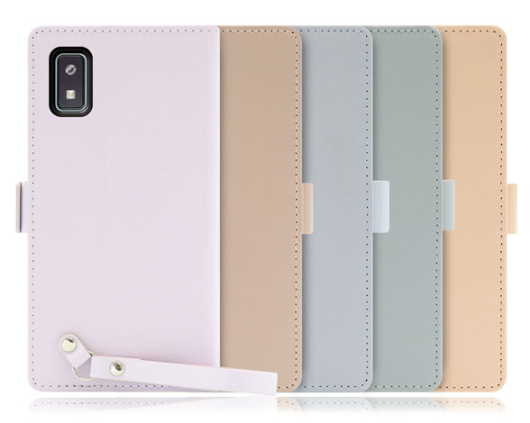 「Macaron Series」AQUOS wish3用 側面マグネット固定タイプ 背面ベルト付き 手帳型スマホケース