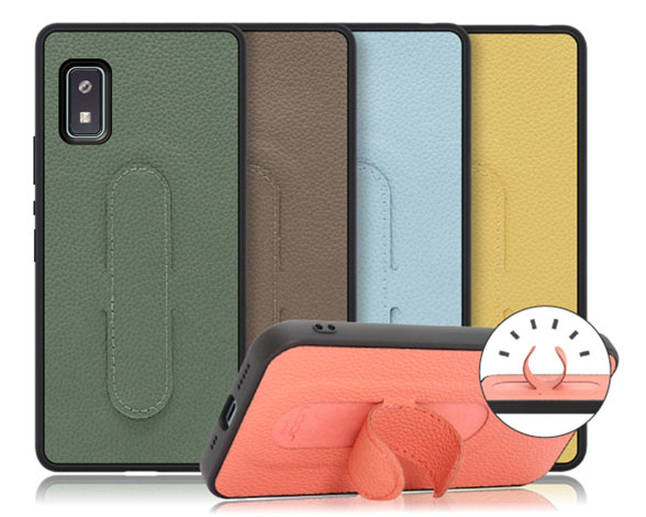 「Hold Stand Series」AQUOS wish3用 可変スタンド付き 厳選本革使用 背面型ケース