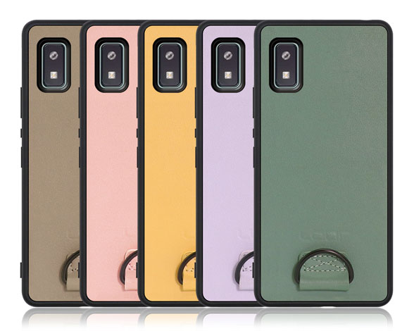 「Strap-Shell Series」AQUOS wish3用 ネックストラップでアクティブに 厳選牛革なめし加工 背面型ケース