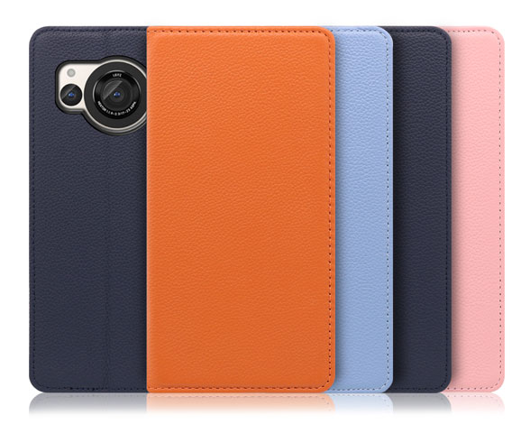 「Pastel Series」AQUOS R8用 本革なのにお手入れ不要 手帳型スマホケース
