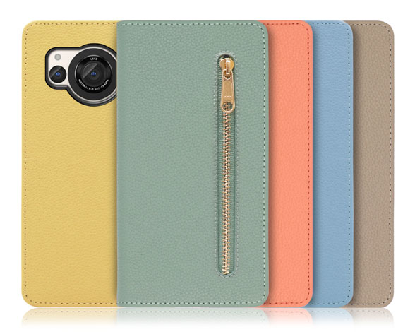 「Pocket Series」AQUOS R8用 便利なファスナー付きポケット搭載 手帳型スマホケース