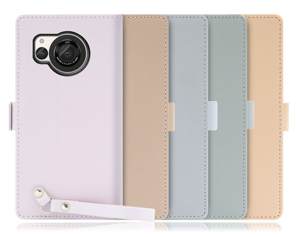 「Macaron Series」AQUOS R8用 側面マグネット固定タイプ 背面ベルト付き 手帳型スマホケース