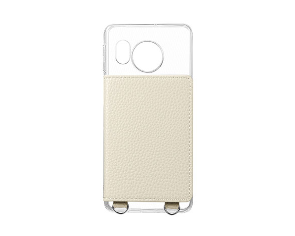 【EC専用】AQUOS sense8 SH-54D/SHG11 カード収納付きレザーケース 「SHOULDER POCKET」 ホワイト